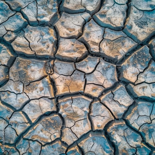 the cracked surface of a dry field