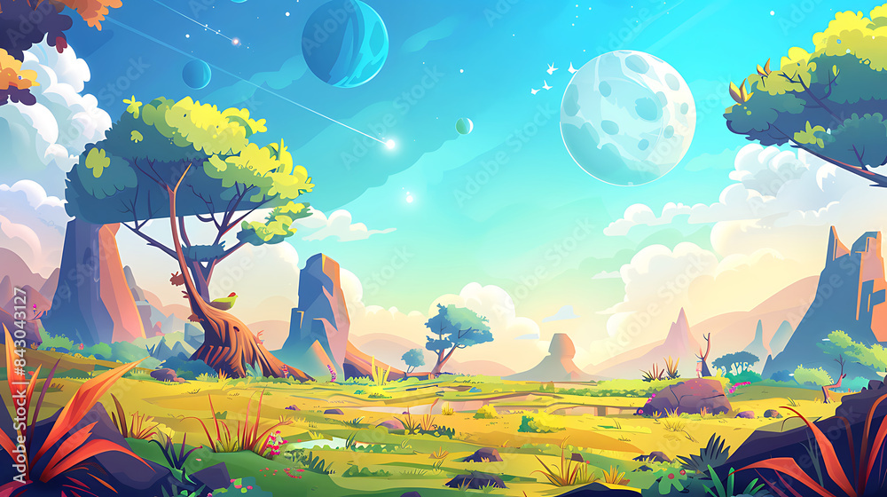 Fototapeta premium cartoon nature illustration