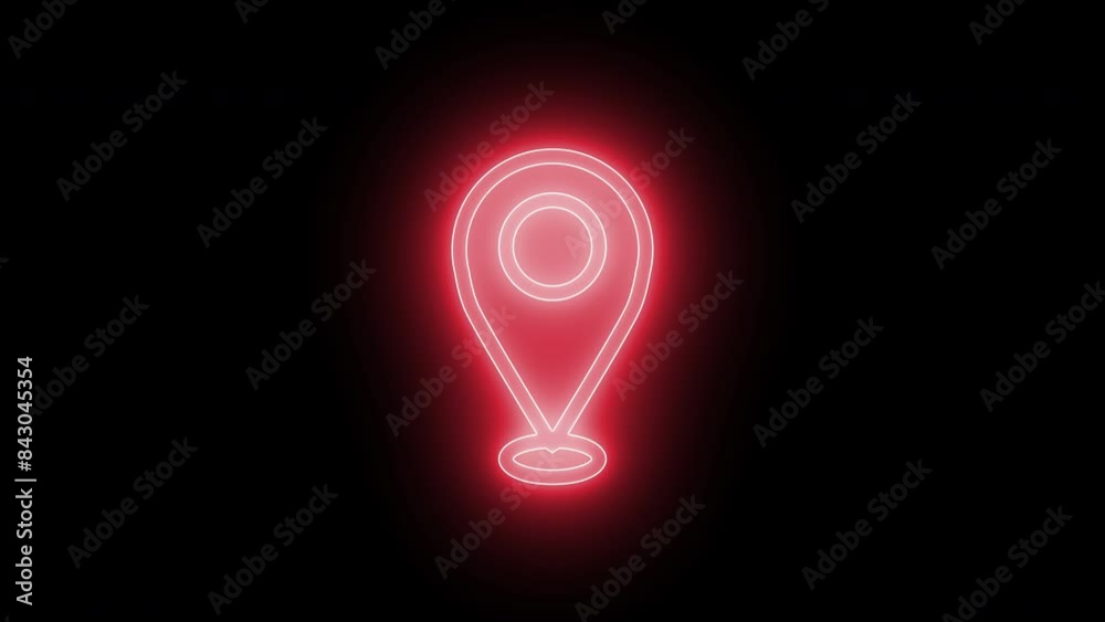 Locator icon, neon style, vj loop animated, alpha transparent background. Locator icon, neon style, vj loop animated, alpha transparent background.