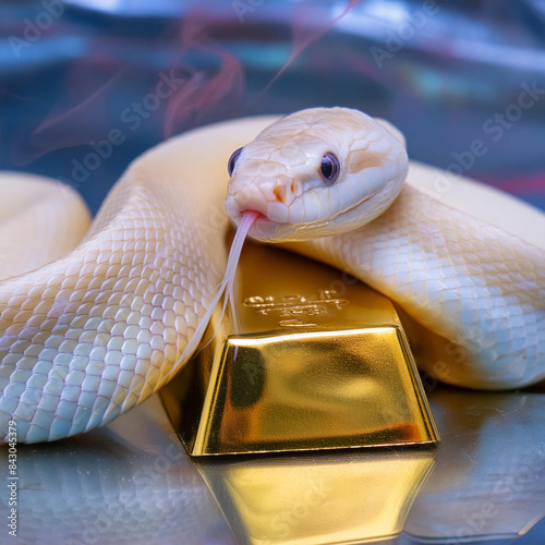 couleuvre, reptiles, jaune, écaillé, albinos, danger, protéger, blanc, lingot d'or, protection, envie, richesse,  photo