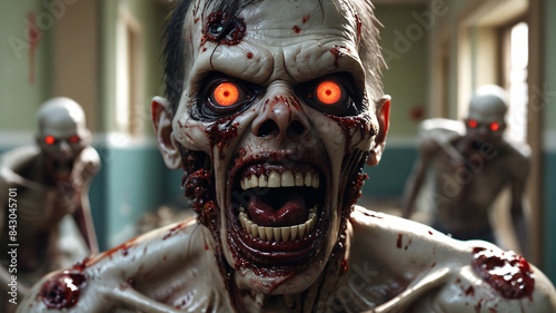 From the abandoned asylum, crazed zombies with bloodshot eyes and gnashing teeth hunt for fresh victims, Generative AI