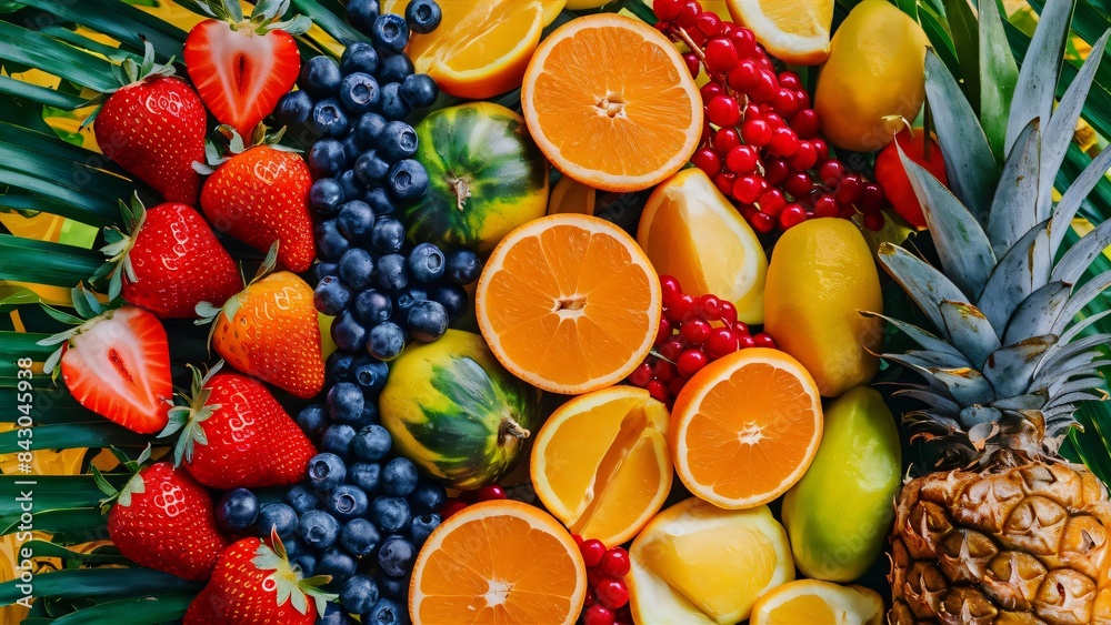 Fruits and vegetables on the table Fruits and vegetables on the table