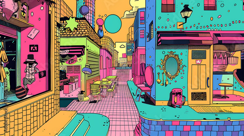 A comic strip vignette capturing a whimsical scenario with quirky characters and playful humor, rendered in vivid colors and sharp lines, captured in HD