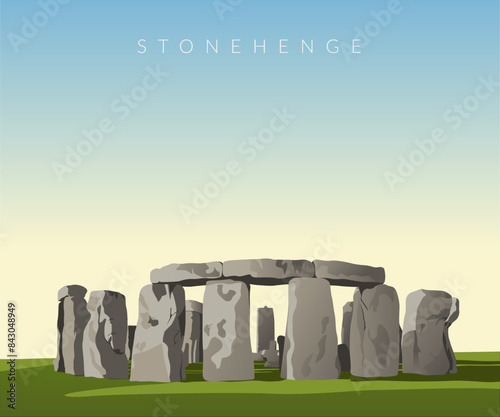 Stonehenge - Salisbury Plain, UK's Cultural Icon - Stock Illustration