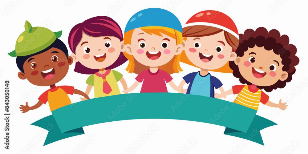 banner with group of children