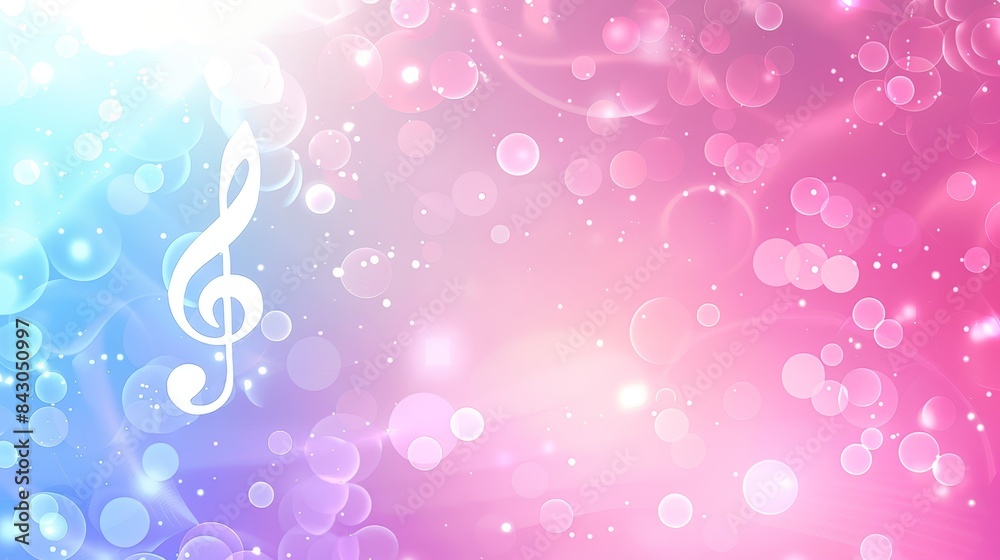 A treble against a pink, blue, and purple bokeh of light in a blurred background Alternatively, a treble over a pink and blue blurred background A treble against a pink, blue, and purple bokeh of light in a blurred background Alternatively, a treble over a pink and blue blurred background
