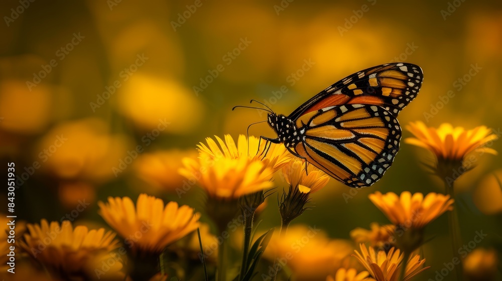 a softly blurred butterfly and yellow flower a softly blurred butterfly and yellow flower