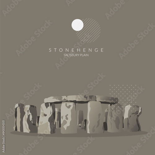 Stonehenge - Salisbury Plain, UK's Cultural Icon - Stock Illustration