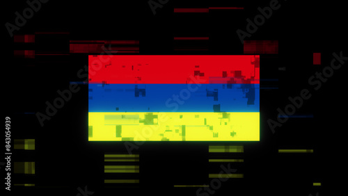 Free Download 3D rendering flag Armenia with screen effects of technological glitches - GFXLoad