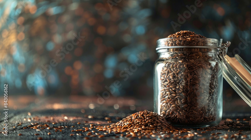 Flax seeds in a jar provide essential vitamins and minerals for your body's health.