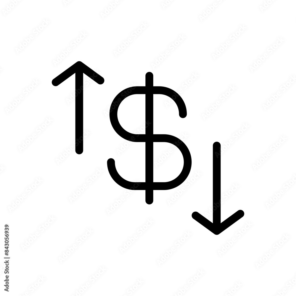 Dollar Sign with Up and Down Arrows Financial Market Trends Dollar Sign with Up and Down Arrows Financial Market Trends