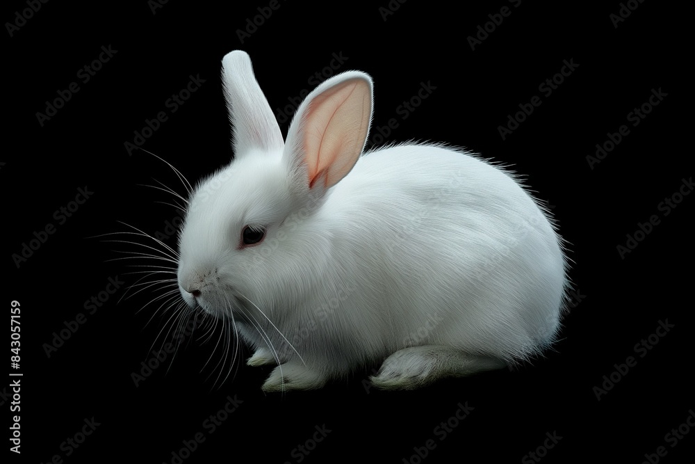 A studio photo of a cute rabbit against a background of pastel colours, taken with soft lighting. Space for copy. A studio photo of a cute rabbit against a background of pastel colours, taken with soft lighting. Space for copy.