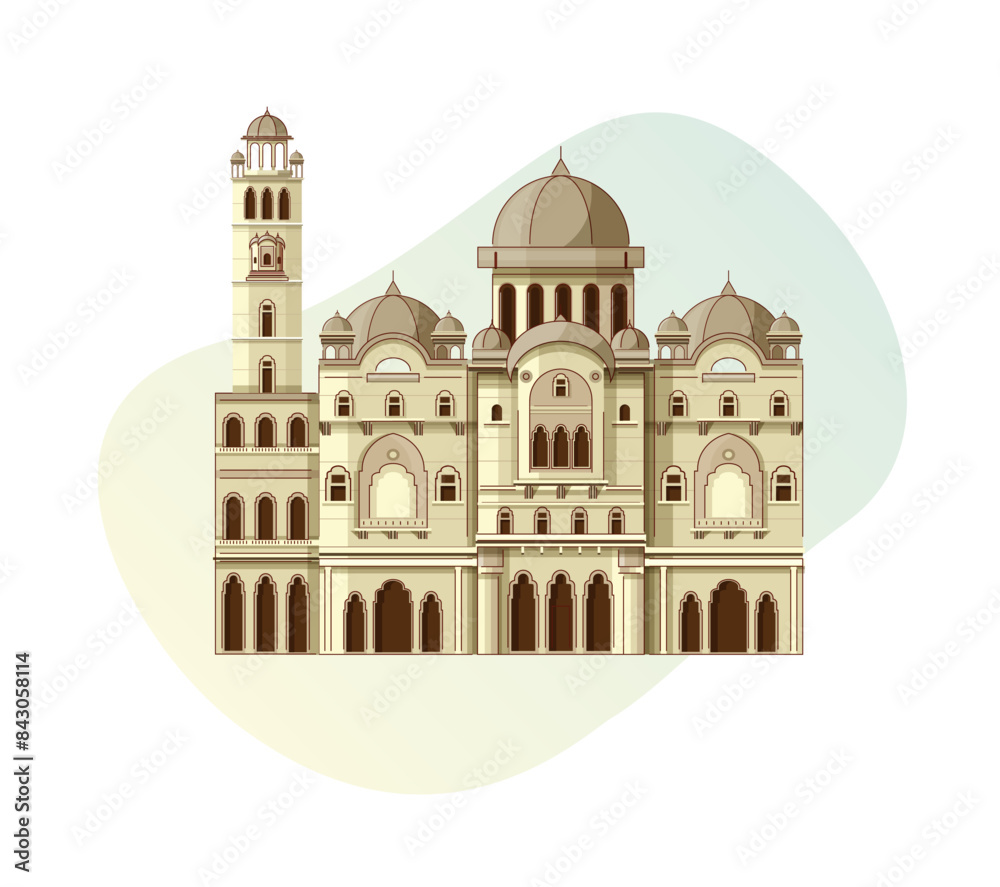 Fototapeta premium Historical Icon Vadodara City - Laxmi Vilas Palace - Icon Illustration