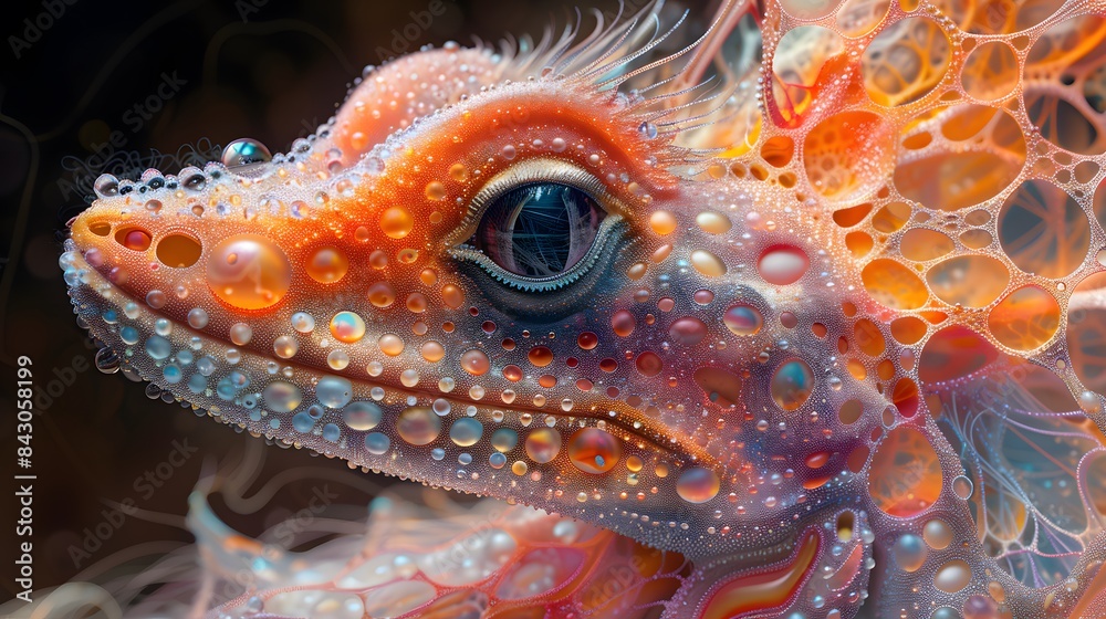 Obraz premium String Art, Holographic wildlife adorned with intricate fur patterns, each creature a masterpiece of nature's design., pastel color