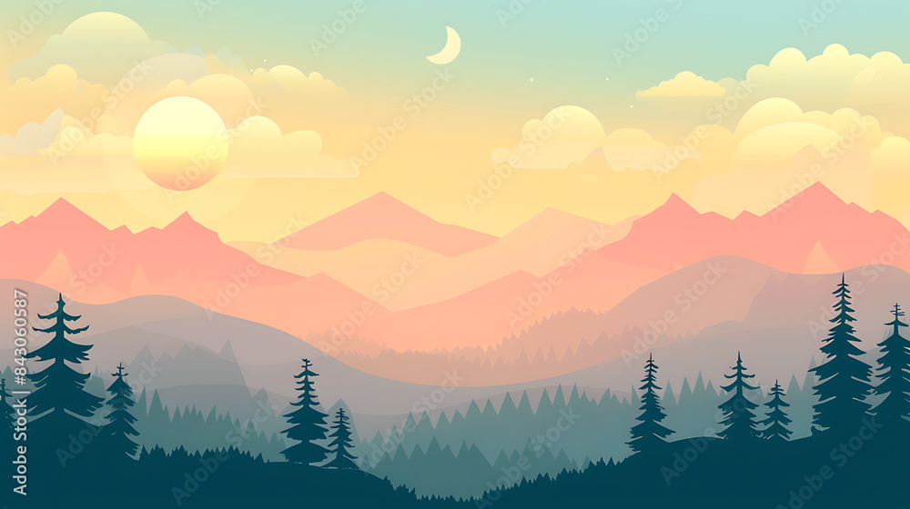 Obraz premium landscape illustration