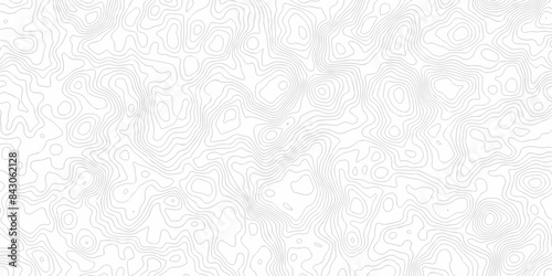 Vector geography landscape Topo contour map on white background, Topographic contour lines. Seamless pattern with lines Topographic map. Geographic mountain relief diagram line wave carve pattern.