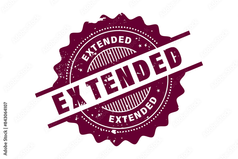 Obraz premium extended stamp. extended round sign. label on transparent background, PNG