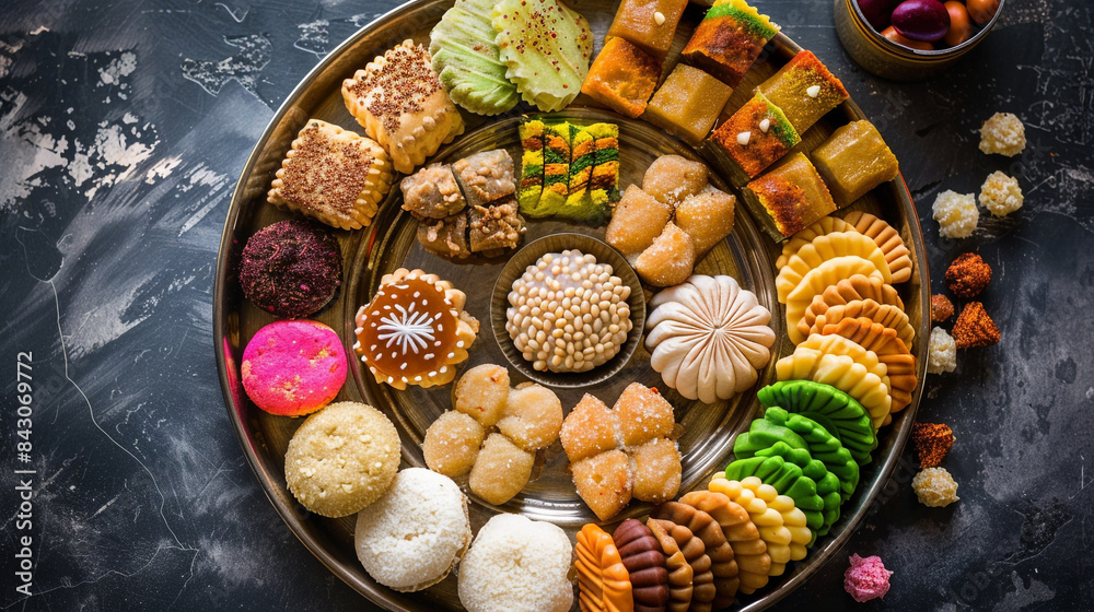 Fototapeta premium easter eggs on a wooden background