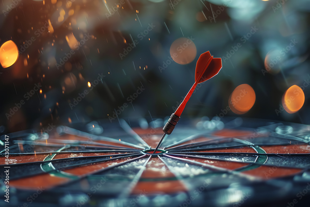 A dart precisely hitting the middle of a target, symbolizing accuracy and success in achieving goals. A dart precisely hitting the middle of a target, symbolizing accuracy and success in achieving goals.