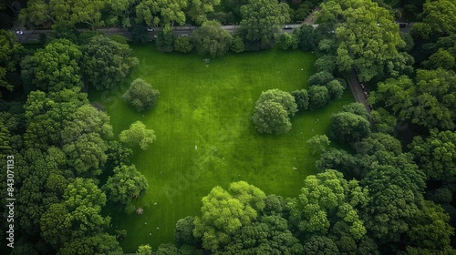 NYC - Central Park Aerial View: Iconic City Park in Manhattan, New York City, US