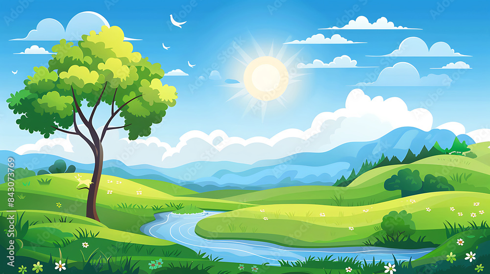 flat landscape illustration flat landscape illustration