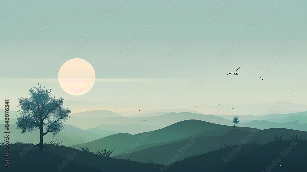 Obraz premium landscape illustration