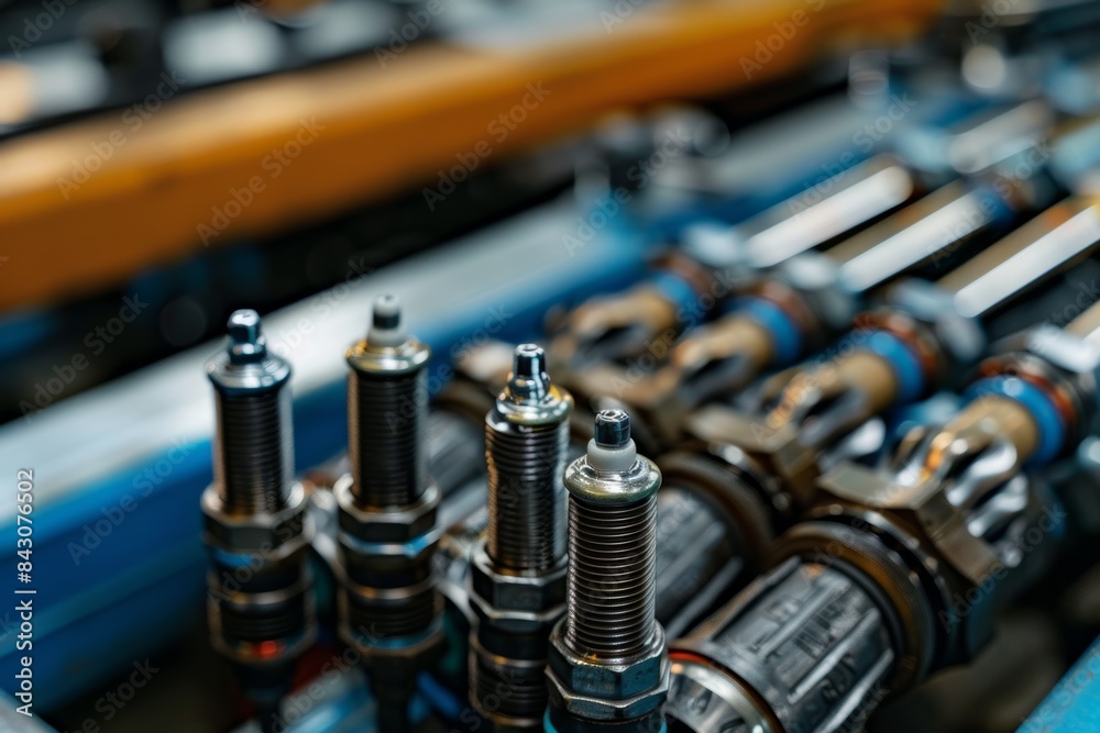 Detailed View of Car Spark Plugs Emphasizing Engine Performance and Installation Process Detailed View of Car Spark Plugs Emphasizing Engine Performance and Installation Process