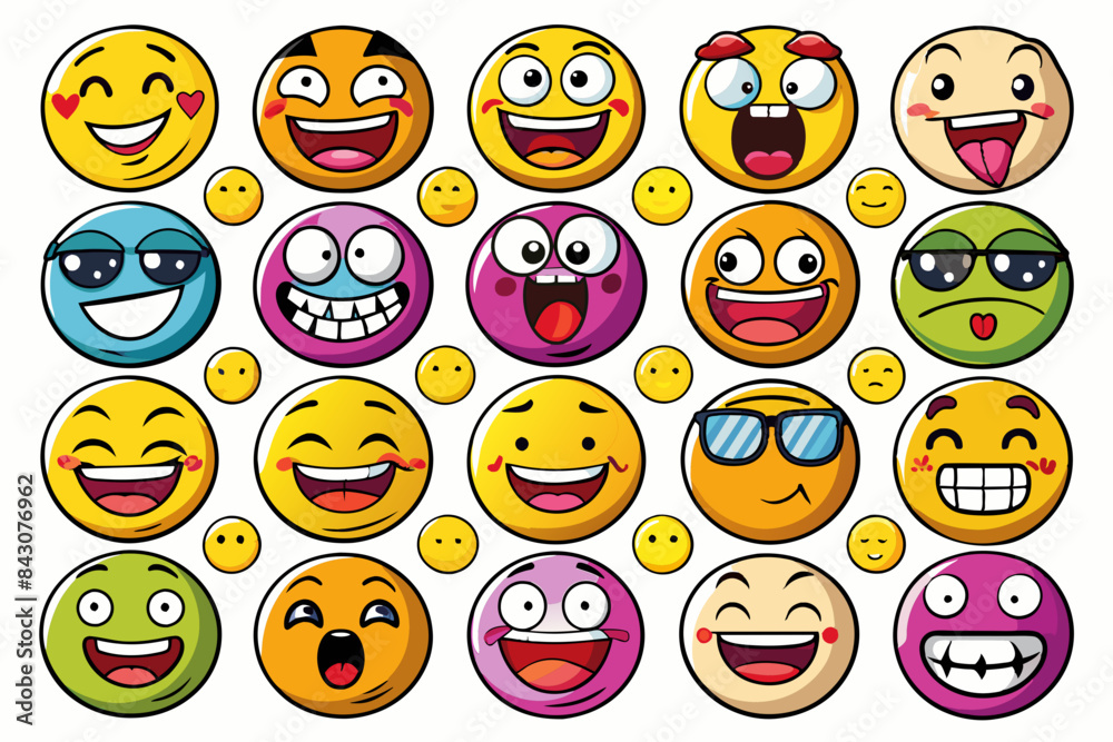 Fototapeta premium emojis smileys icons