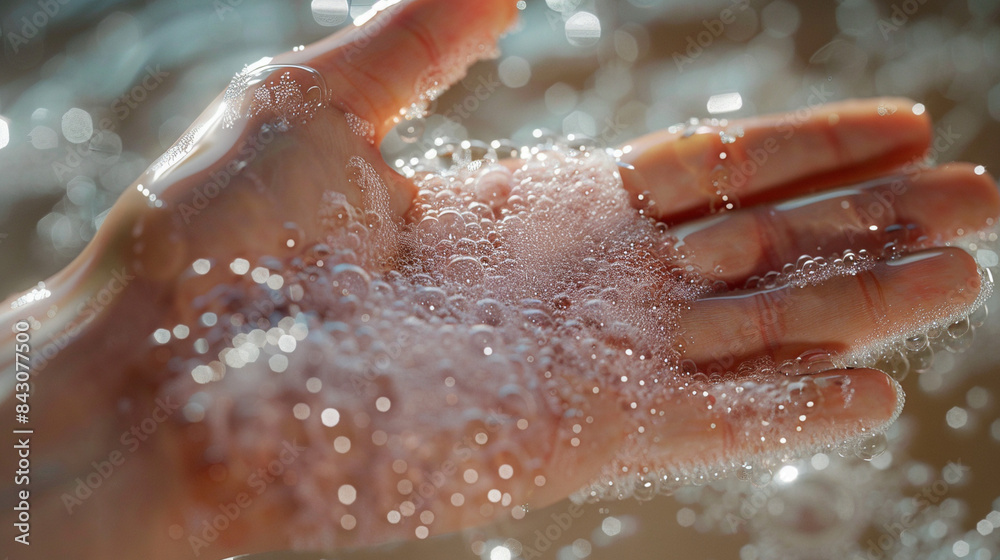 Fototapeta premium Gleaming Clean: Handwashing Mastery
