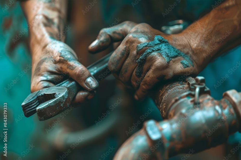 Hands-On Plumbing Repair with Wrench Focusing on Precision and Expertise for Maintenance and Fixes Hands-On Plumbing Repair with Wrench Focusing on Precision and Expertise for Maintenance and Fixes