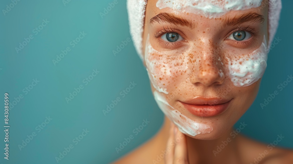 Woman Enjoying Skincare Routine with Face Mask for Beauty and Wellness, Ideal for Beauty Blogs and Magazines Woman Enjoying Skincare Routine with Face Mask for Beauty and Wellness, Ideal for Beauty Blogs and Magazines