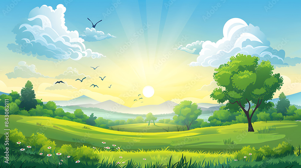 landscape scenery illustration landscape scenery illustration