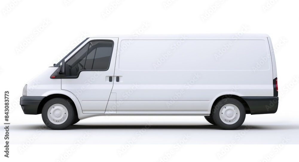 White Cargo Van. Isolated Delivery Van for Goods Transportation White Cargo Van. Isolated Delivery Van for Goods Transportation