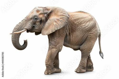 Happy elephant isolated on the white background