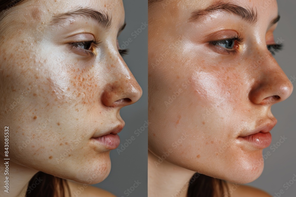 Obraz premium Before and After Filler Injection Contour and Enhancement Results for Facial Treatments