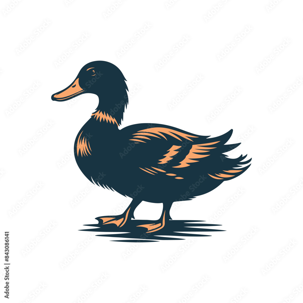Duck silhouette Clip art isolated vector illustration on white background Duck silhouette Clip art isolated vector illustration on white background