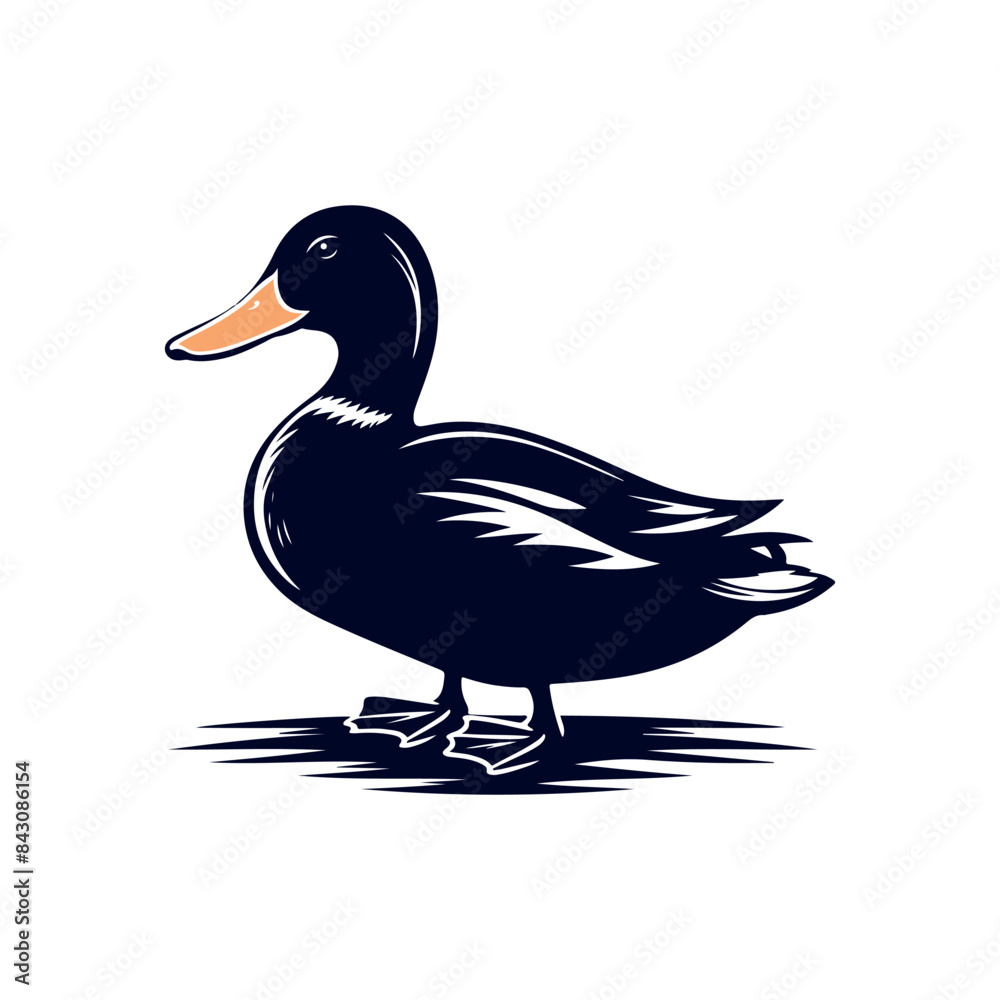 Duck silhouette Clip art isolated vector illustration on white background Duck silhouette Clip art isolated vector illustration on white background