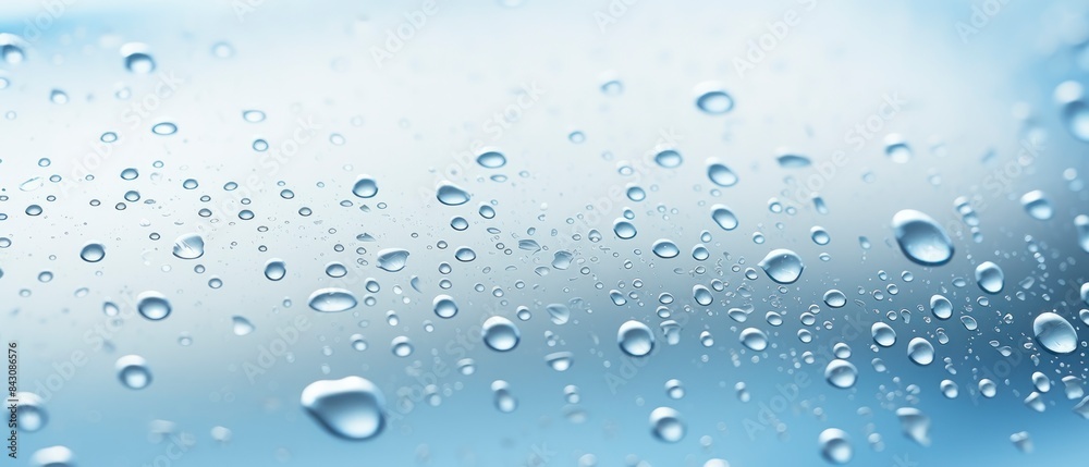 Water drops on glass surface. Raindrops on blue glass background. Water drops on glass surface. Raindrops on blue glass background.