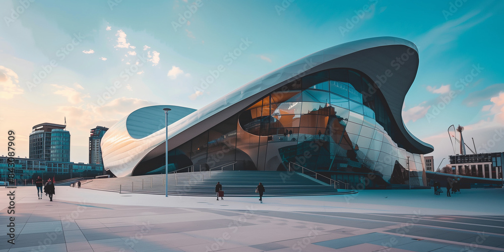 Futuristic concrete architecture concept Futuristic concrete architecture concept