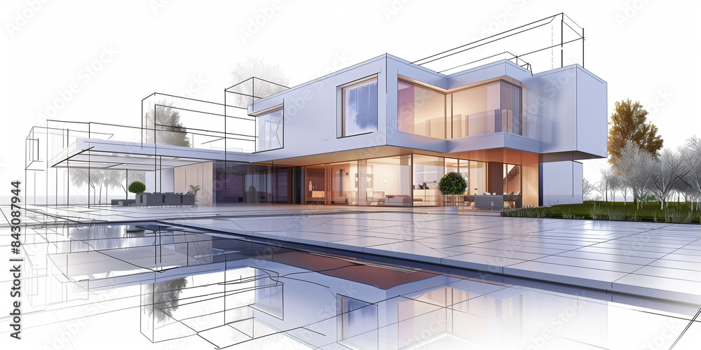 Futuristic concrete architecture concept Futuristic concrete architecture concept