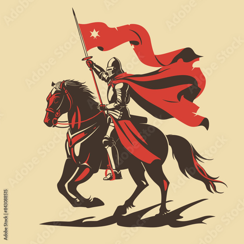 vector knight on horseback .Generative AI