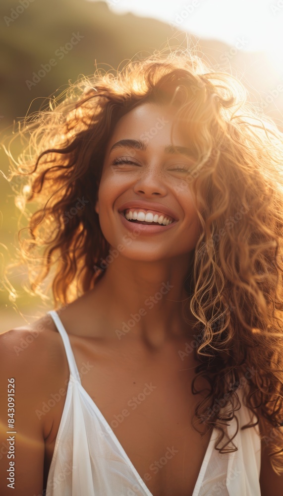 Radiant Woman Smiling Outdoors in Natural Light Post-Microdermabrasion on a Sunny Day Radiant Woman Smiling Outdoors in Natural Light Post-Microdermabrasion on a Sunny Day