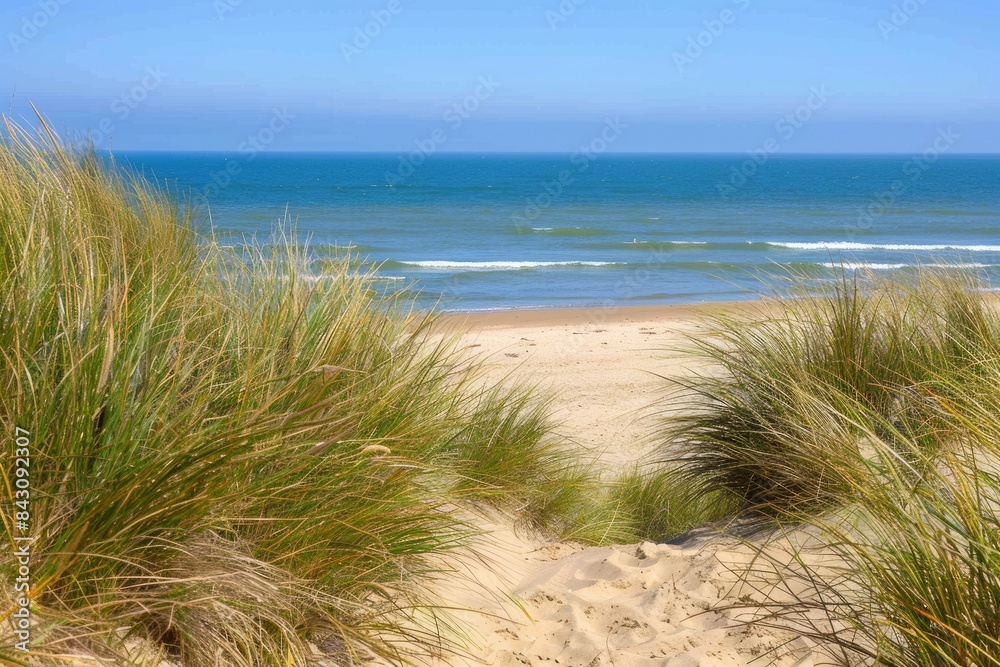 East Coast Beach. Stunning View of Camber Sands - Sandy Beach in East Sussex, England East Coast Beach. Stunning View of Camber Sands - Sandy Beach in East Sussex, England