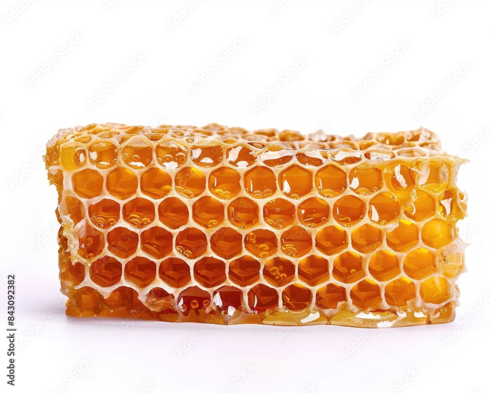 Honeycomb Isolated. Closeup of Dripped Honey on Mobile Phone Screen Honeycomb Isolated. Closeup of Dripped Honey on Mobile Phone Screen