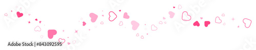 Pink heart particle simple decoration. Vector illustration.	