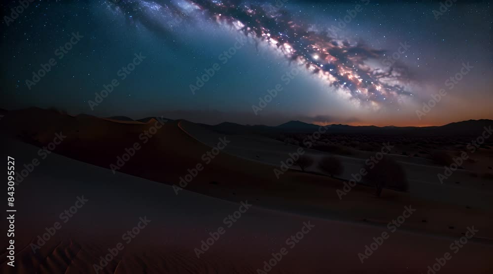 Aerial View of a Majestic Desert Landscape Under a Starlit Sky at Night Aerial View of a Majestic Desert Landscape Under a Starlit Sky at Night