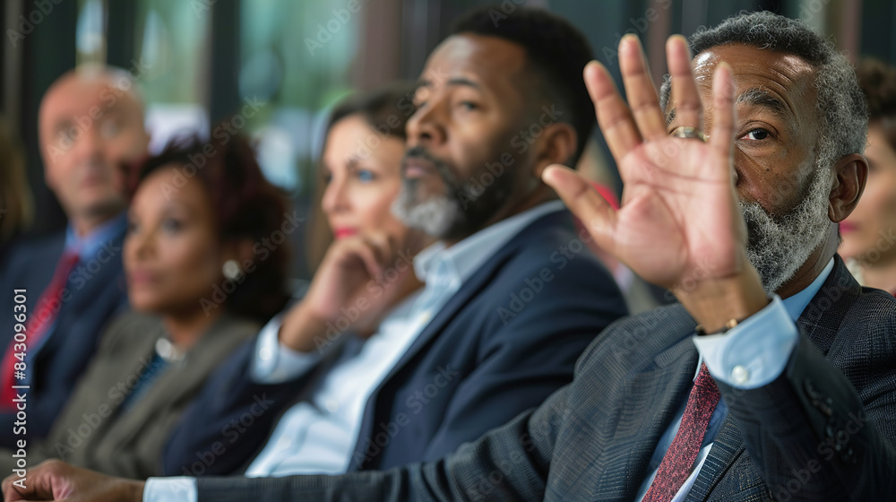 In a boardroom or office setting, a diverse team of professionals, including a businessman, engages in a discussion In a boardroom or office setting, a diverse team of professionals, including a businessman, engages in a discussion