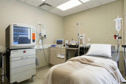 High-Tech Biorevitalization Equipment in a Modern Sterile Treatment Room for Advanced Medical Procedures