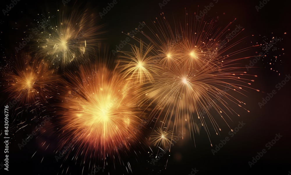 Naklejka premium Fireworks background. Happy New Year background , AI generative