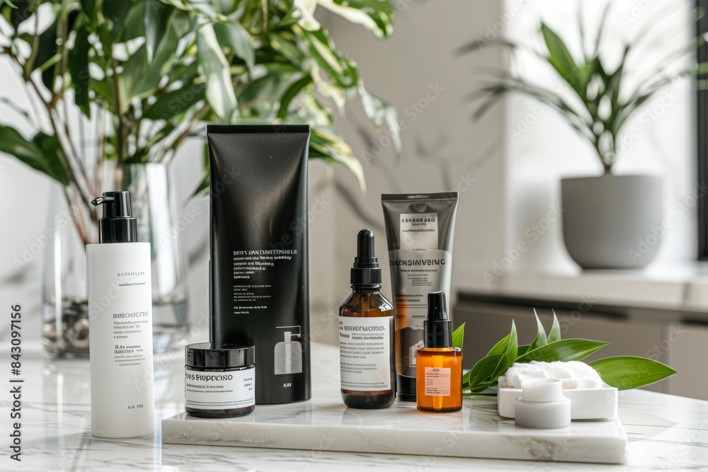 Biorevitalization Post-Treatment Care Instructions with Premium Skincare Products Display Biorevitalization Post-Treatment Care Instructions with Premium Skincare Products Display